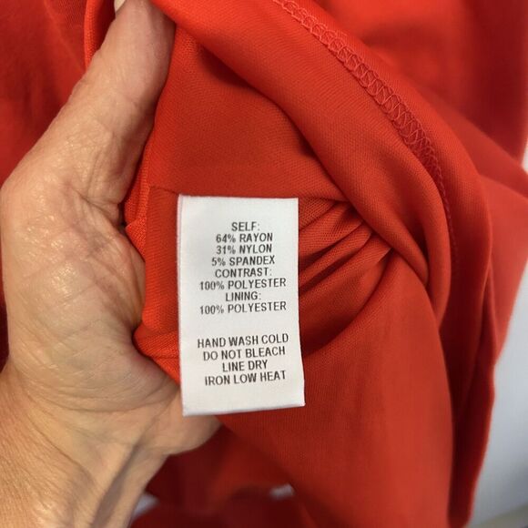 LuLu's Dress Womens M skater orange Fit And Flare Mesh Panel Sleeveless Party - Picture 9 of 14